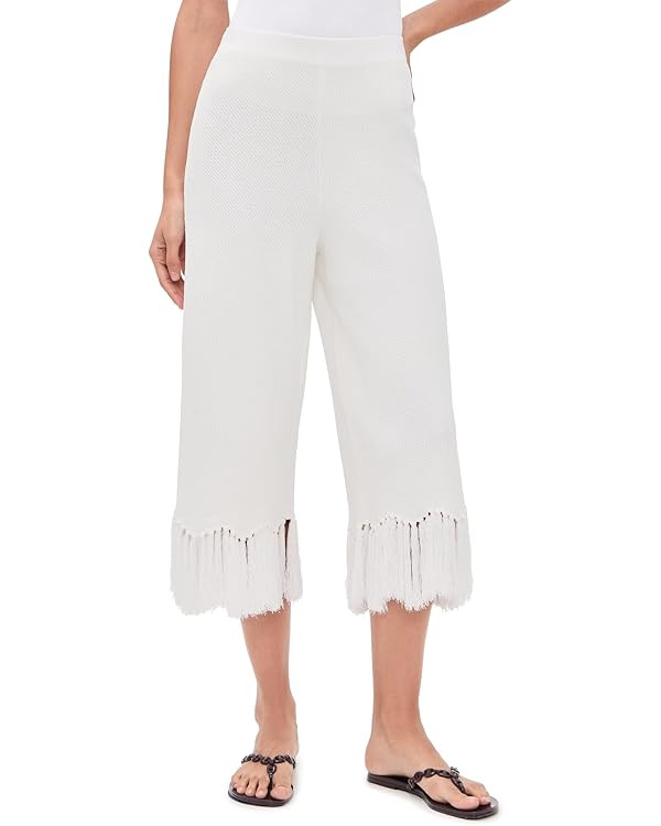 English Factory Women's Fringe Detailed Knit Pants, Off White, S at Amazon Women’s Clothing sto... | Amazon (US)