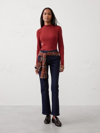 Ribbed Mock-Neck Top | Banana Republic Factory