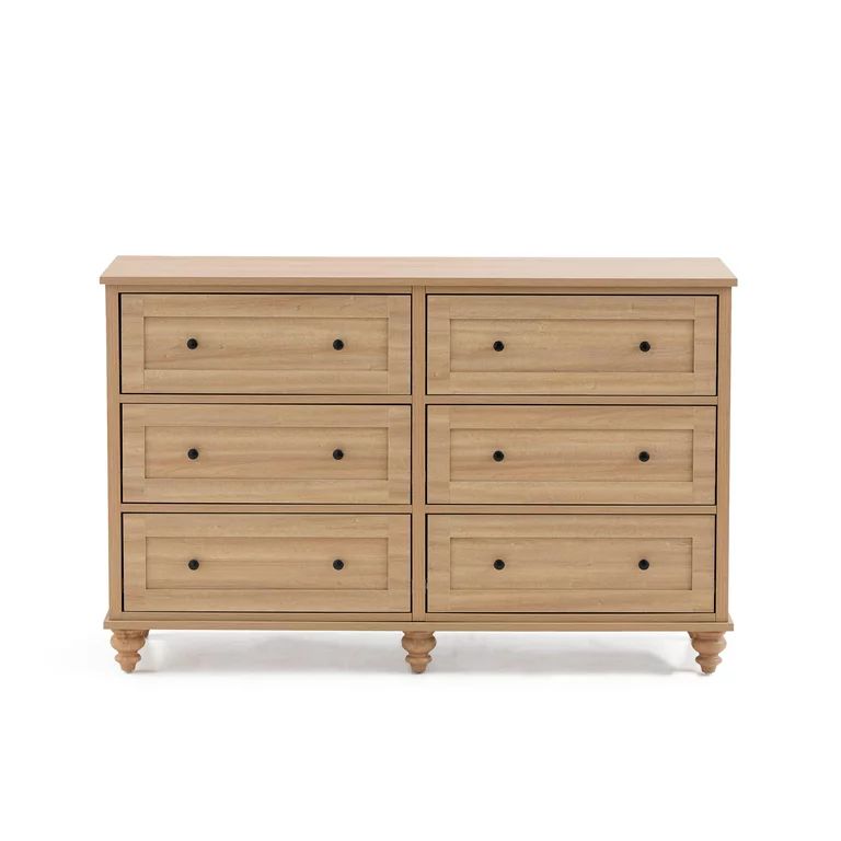 My Texas House Hillcrest Wood 6 Drawer Dresser, Light Oak | Walmart (US)