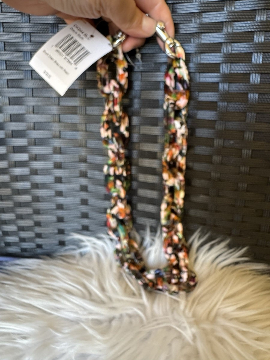 NWT Coachtopia Short Chain Strap With Recycled Resin Ck544 Black Mutil | eBay US