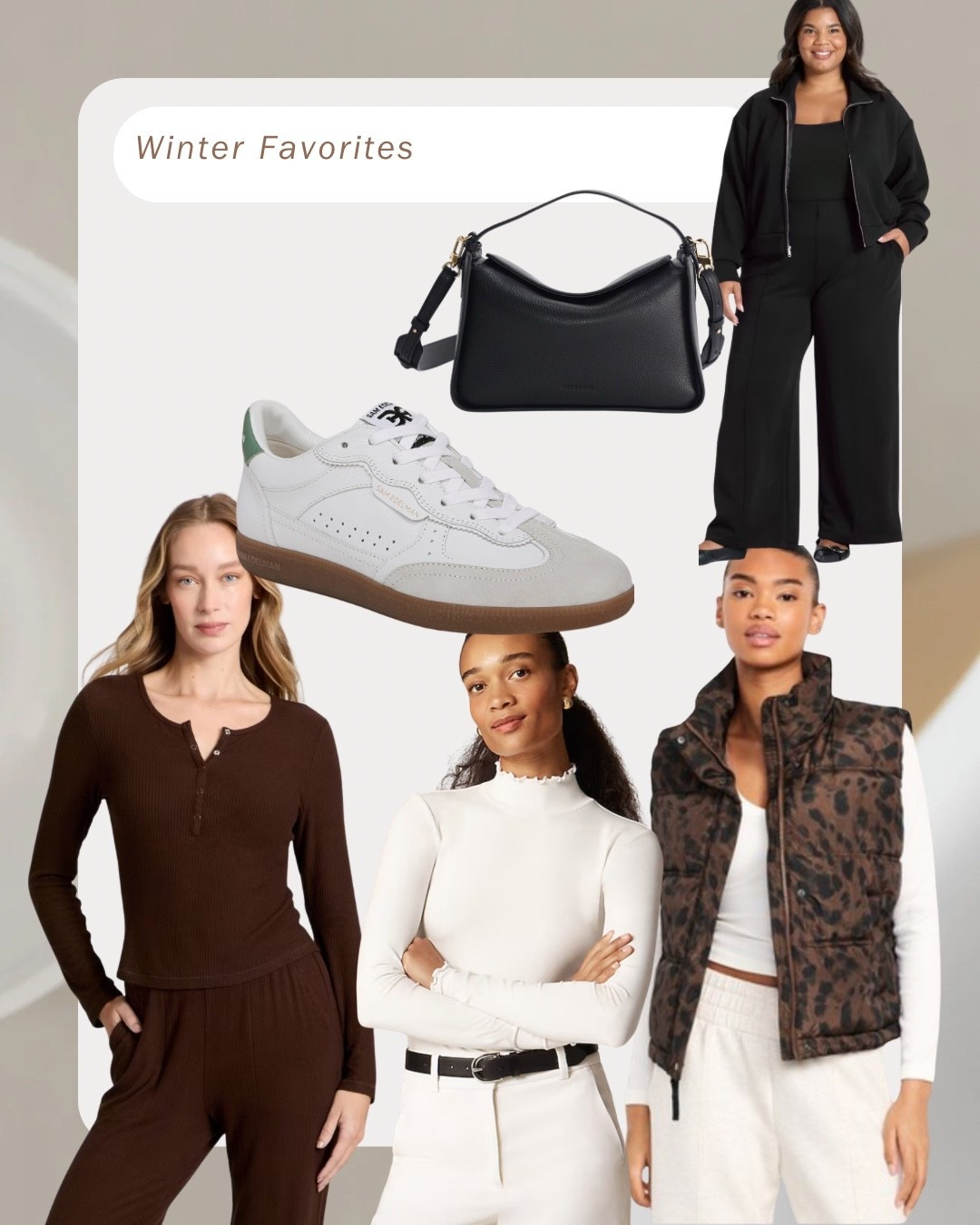 Winter favorites
Affordable fashion
Loungewear
White sneakers
Animal print vest 

#LTKOver40 #LTKActive #LTKFindsUnder100