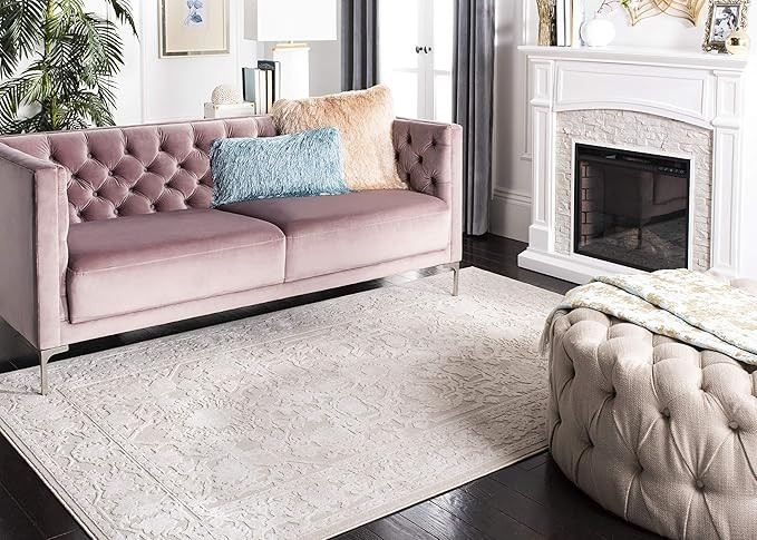 SAFAVIEH Area Rug 8x10 - Reflection Collection - Large - Cream & Ivory, Non-Shedding & Easy Clean... | Amazon (US)