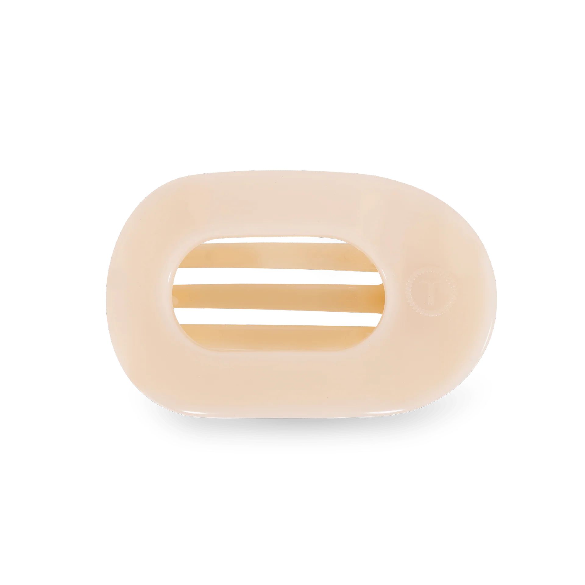 Almond Beige Small Flat Round Clip | TELETIES