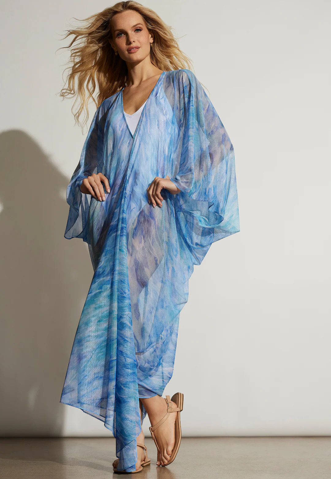 Maxine Mesh Kaftan in Ocean Brush | Ala von Auersperg