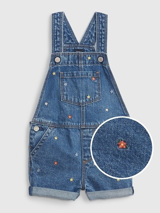 Toddler Ruffle Denim Shortalls with Washwell | Gap (US)