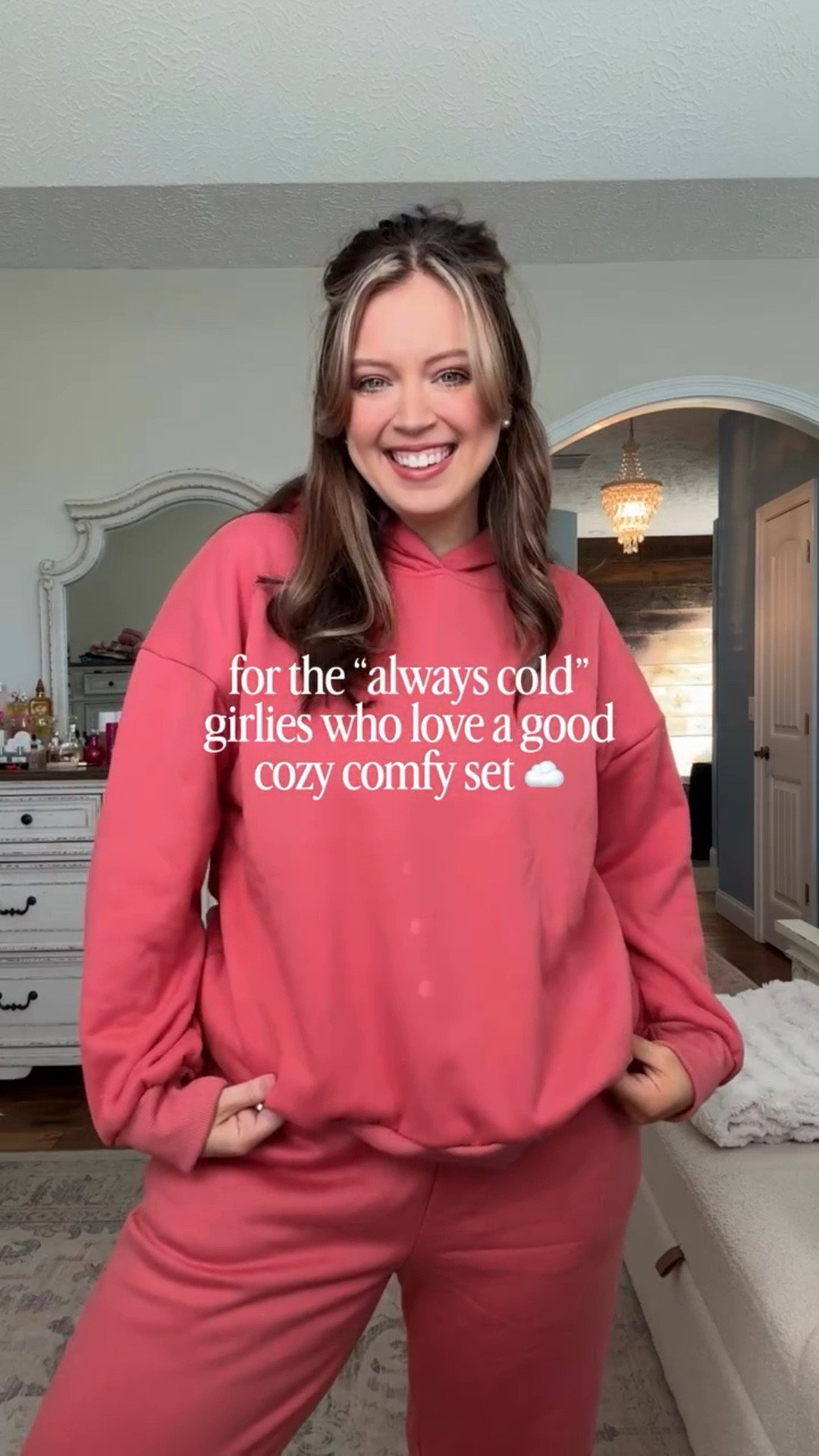 Comment COZY to shop this ultra cozy fleece lined set from Amazon! Perfect for winter, especially if you’re like me and always cold 🥶✨❄️ Follow @maciejade for more amazon fashion finds! 🫶🏻 

winter style | fleece lined set | amazon fashion finds | winter set | midsize fashion | size 10 | size 12