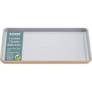 Premium Non-Stick Ceramic Baking Sheet Pan Medium Size (15.5 in. x 10 in.)-Gold | The Home Depot