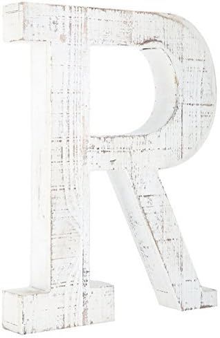 Distressed White Alphabet Wall Décor/Free Standing Monogram Letter R | Amazon (US)