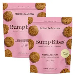 Miracle Mama Bump Bites- Oatmeal Ginger Prenatal Cookies– Eases Nausea & Morning Sickness – O... | Amazon (US)