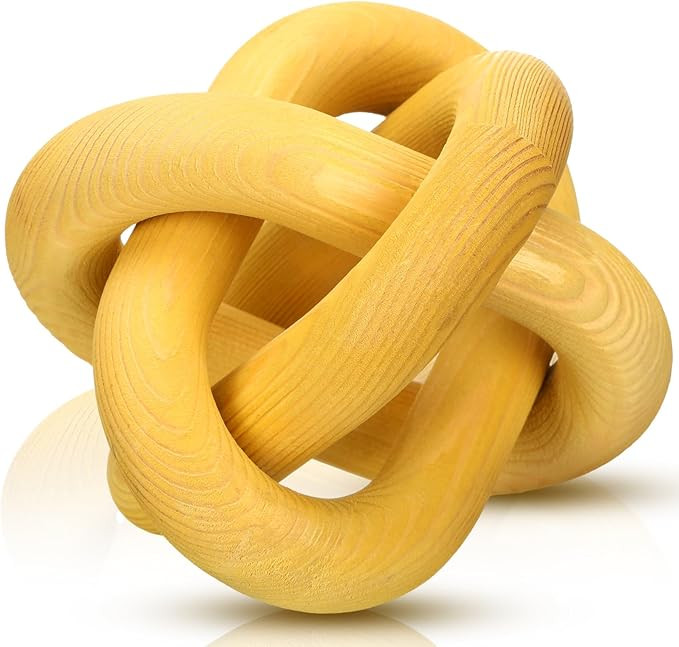 3 Link Wood Knot Decor Rustic Home Décor Accents Hand Carved Coffee Table Decoration, Boho Chain... | Amazon (US)