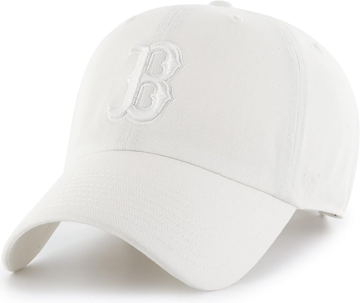 '47 MLB White/White Primary Logo Clean Up Adjustable Strap Hat Cap, Adult One Size Fits All | Amazon (US)