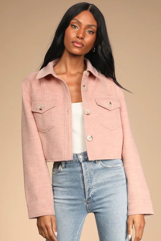 In With the New Mauve Pink Cropped Shacket | Lulus (US)