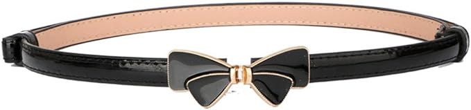 MoYoTo Women's Stylish Bowknot Buckle Thin Patent Leather Waist Belt For Dress | Amazon (US)