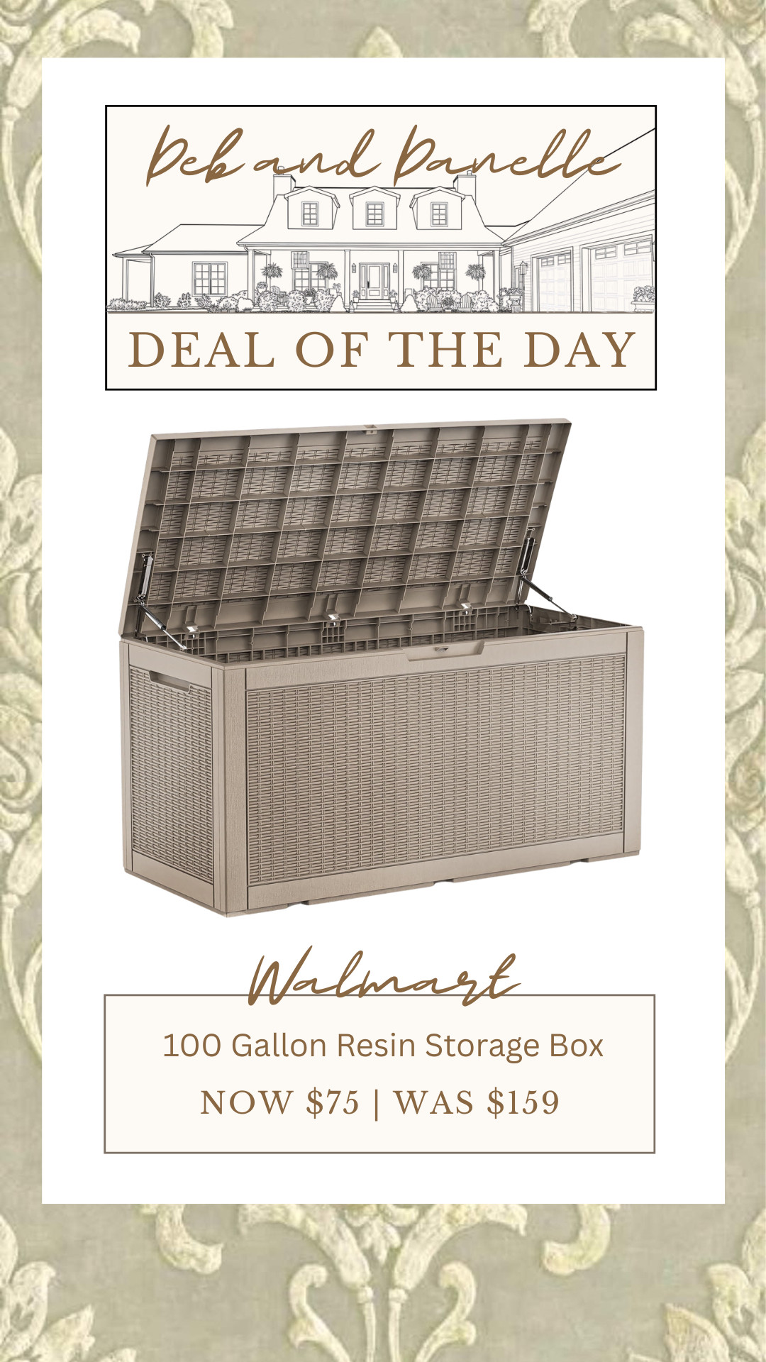 If you need additional outdoor storage around a pool, garden, or porch area, this 100-gallon resin storage box is a great price point. 

 #LTKSeasonal #LTKHome #LTKSaleAlert