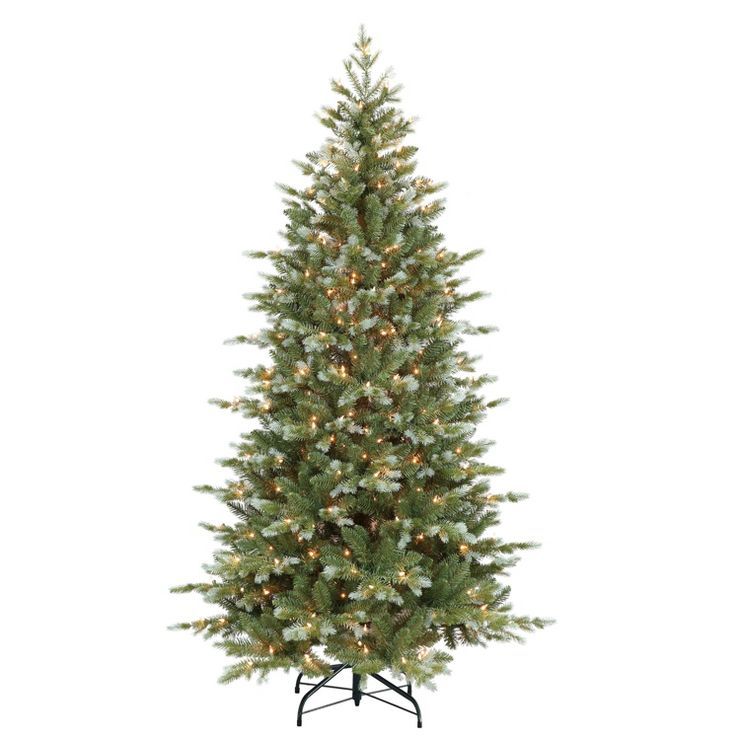 Puleo 6.5' Pre-Lit Colorado Blue Spruce Artificial Christmas Tree White Lights | Target