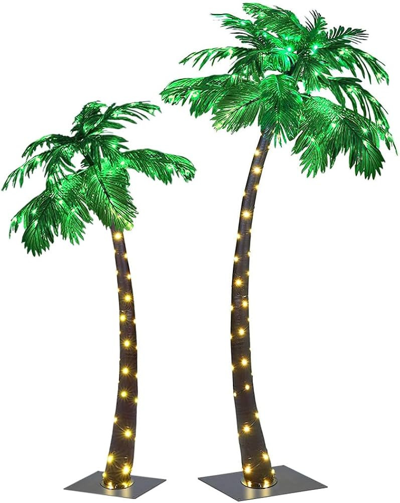 Lightshare 5FT+7FT Gorgeous Artificial Lighted Palm Tree, 248LED Lights, Decoration for Home,Part... | Amazon (US)