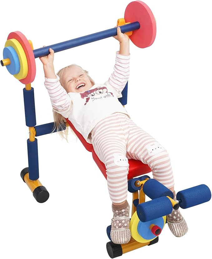 Kids Workout Equipment Kids Weight Bench Set Exercise Equipment Indoor Play Gym Toddler Workout W... | Amazon (US)