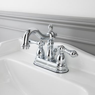 Victorian Centerset Bathroom Faucet with Metal Lever Handles | Vintage Tub & Bath