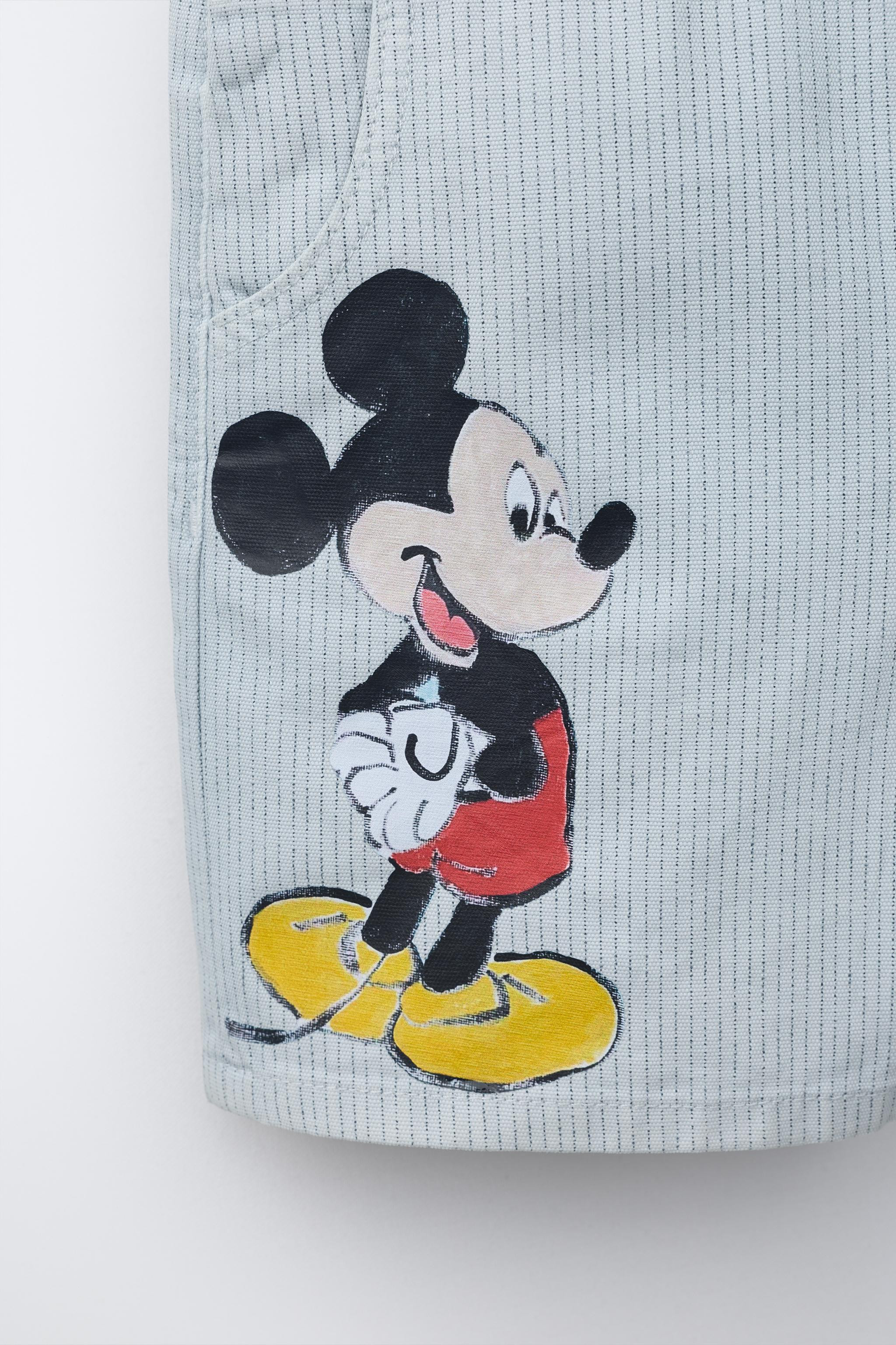 MICKEY MOUSE © DISNEY STRIPED CANVAS SHORT OVERALLS | Zara US
