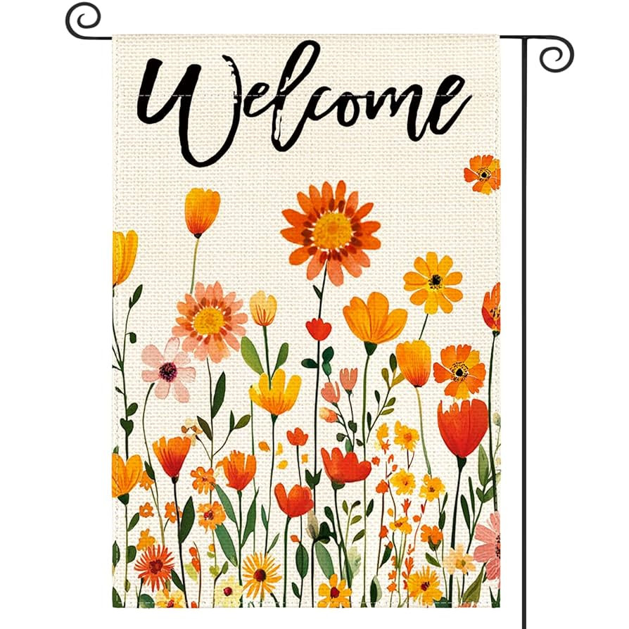 AVOIN colorlife Fall Flowers Welcome Garden Flag 12x18 Inch Double Sided, Seasonal Floral Autumn ... | Amazon (US)