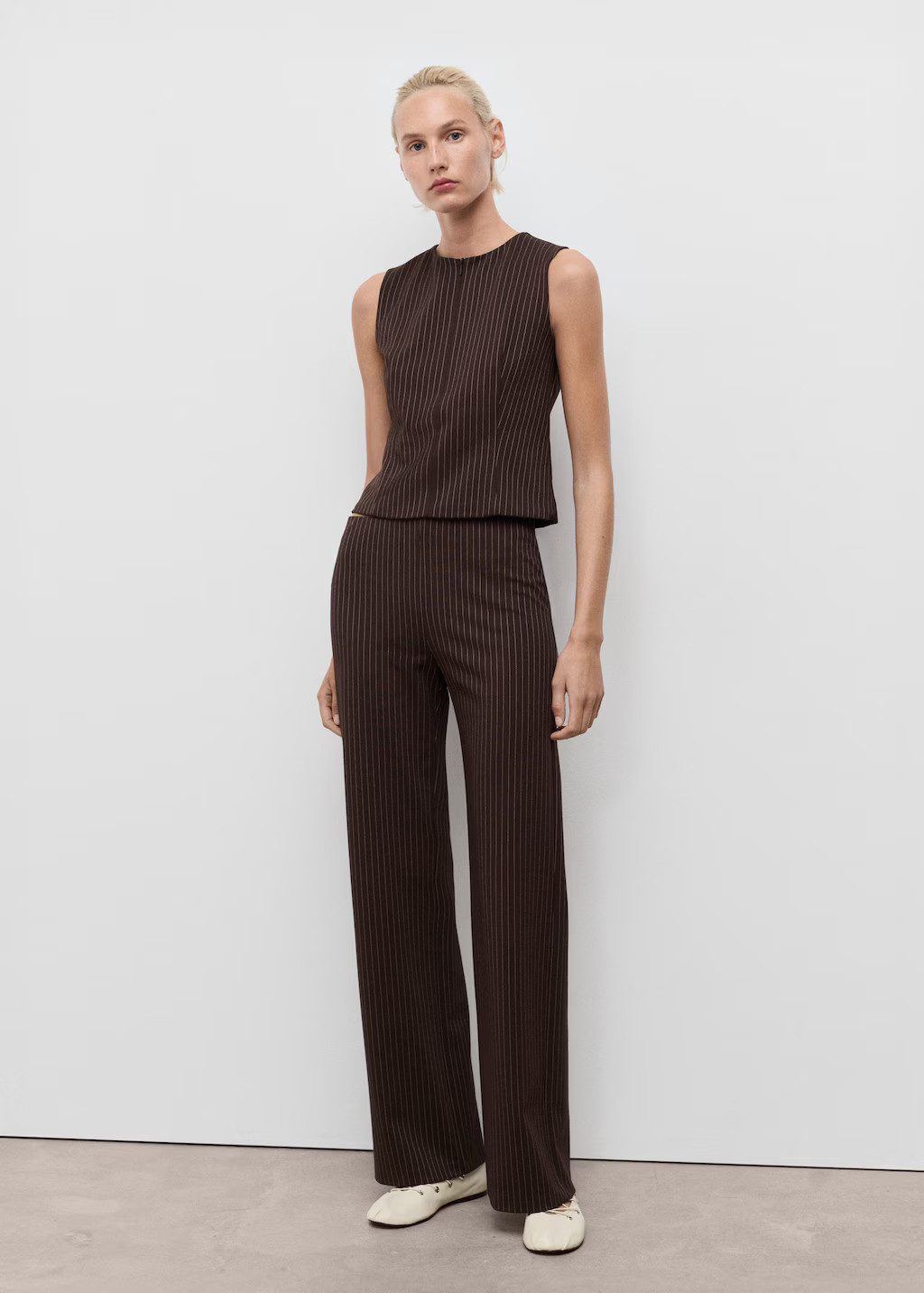 Fitted zip-up top brown - Woman - M - MANGO | MANGO (UK)