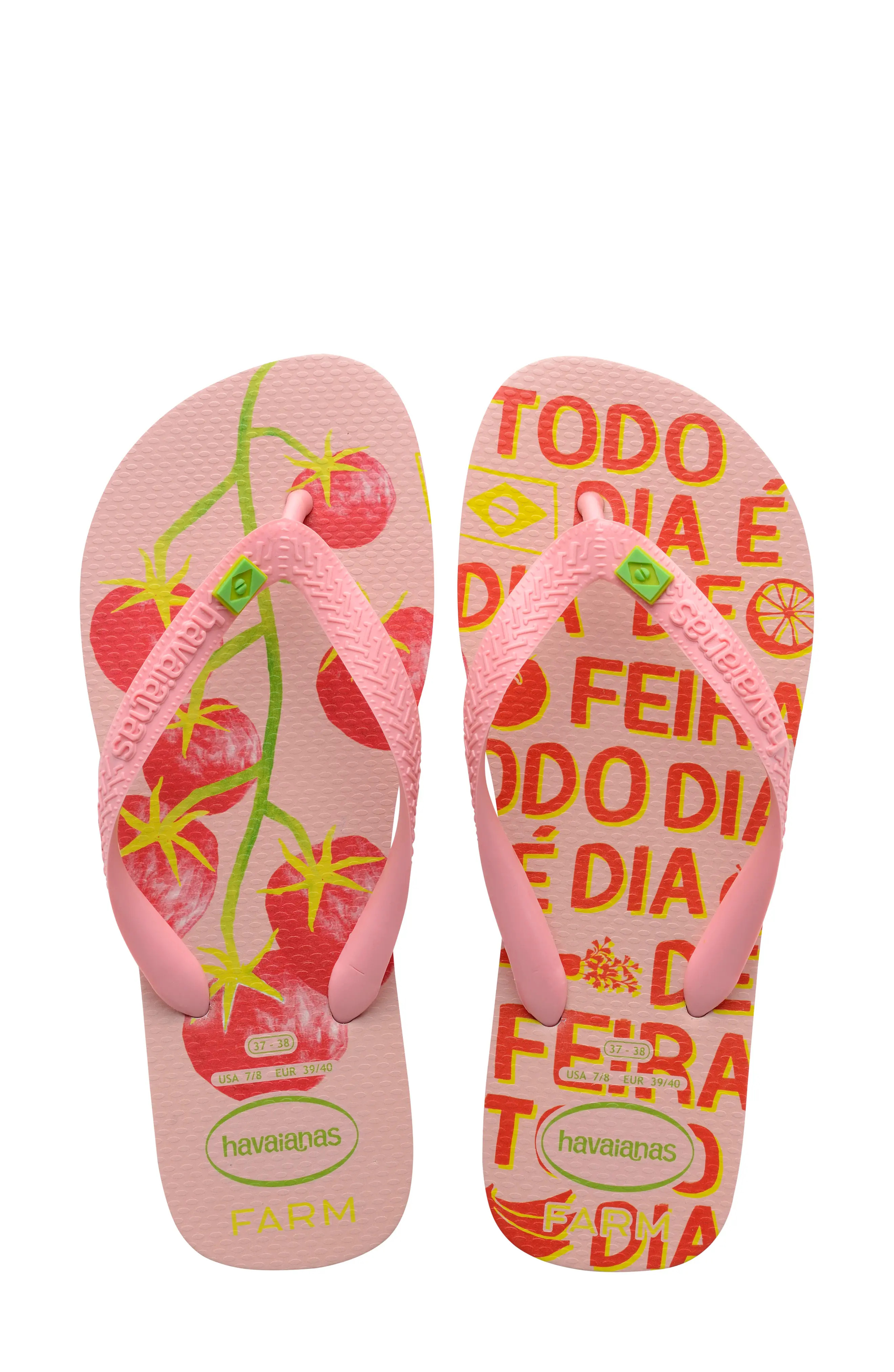 Women's Havaianas Farm Rio Tomato Print Flip Flop, Size 5/6 M - Pink | Nordstrom