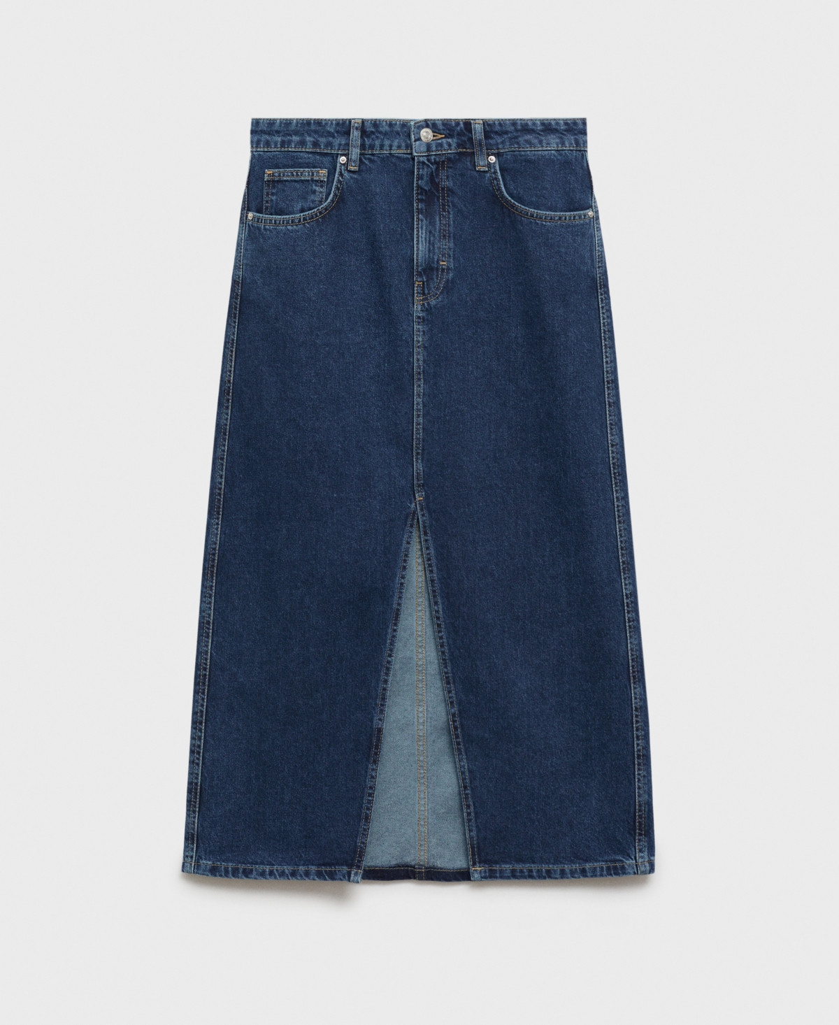 Mango Women's Denim Midi-Skirt - Dark Blue | Macy's