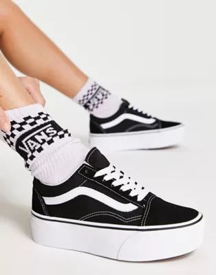 Vans Old Skool Stackform sneakers in black and white | ASOS (Global)