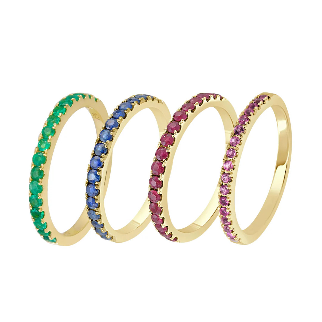 Birthstone Halfway Stacking Band Ring | RW Fine Jewelry