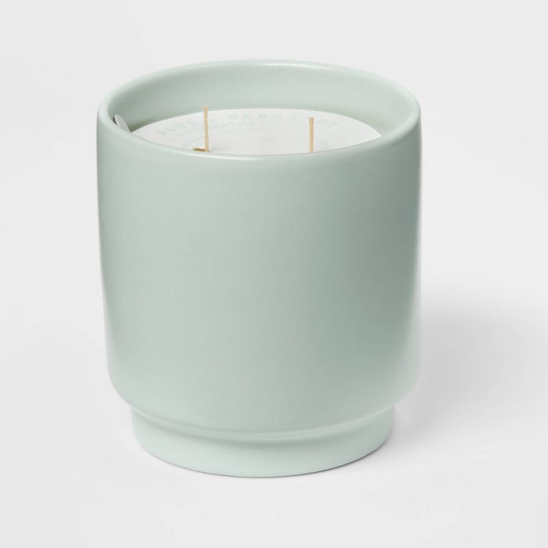 14oz Matte Ceramic Candle Aloe & Bergamot Light Mint Green - Project 62™ | Target