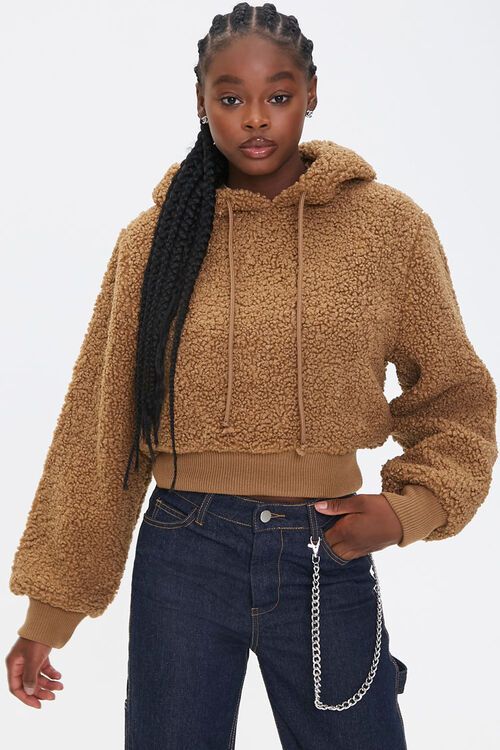 Plush Faux Shearling Hoodie | Forever 21 (US)