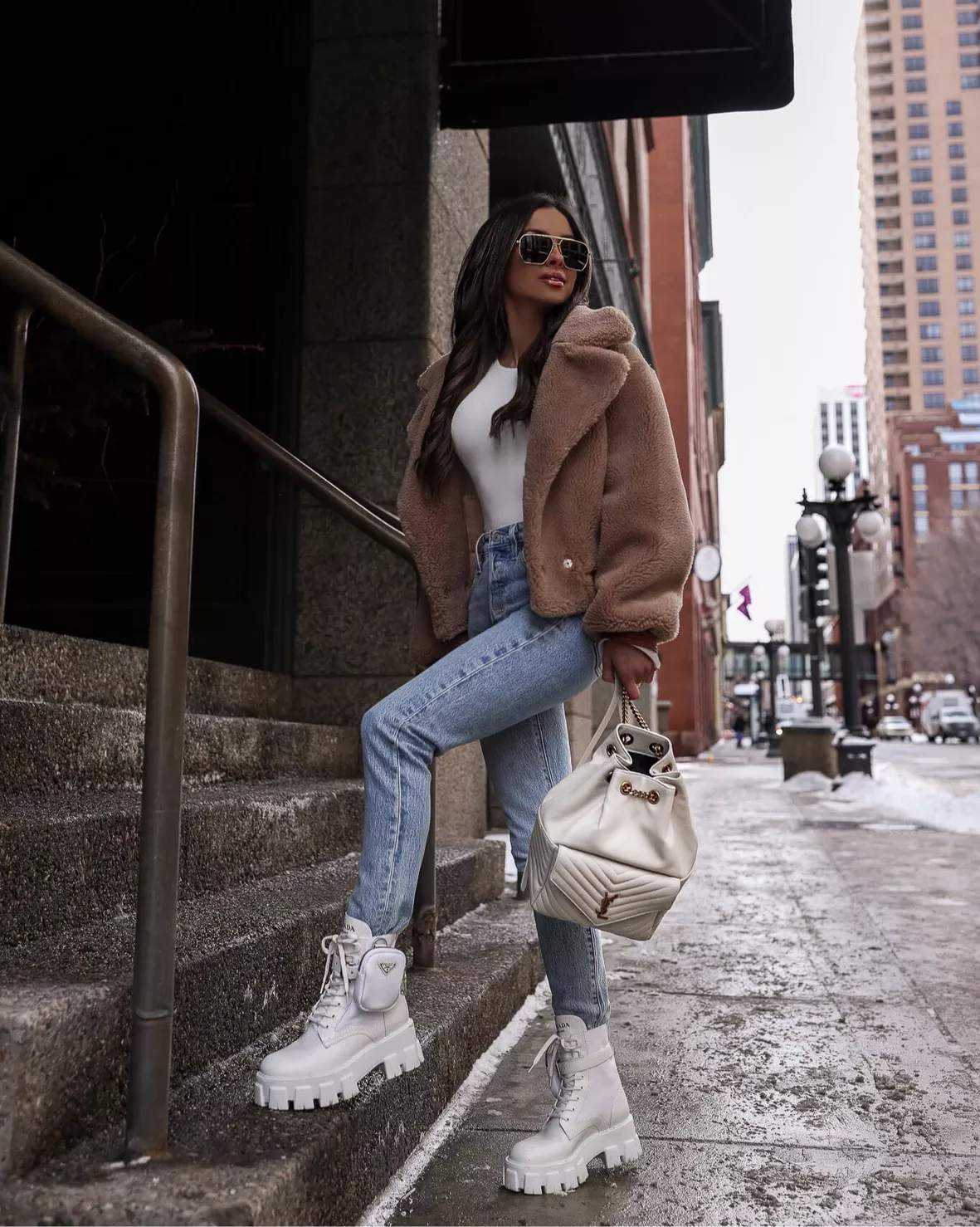 Topshop faux fur coat in cream curated on LTK