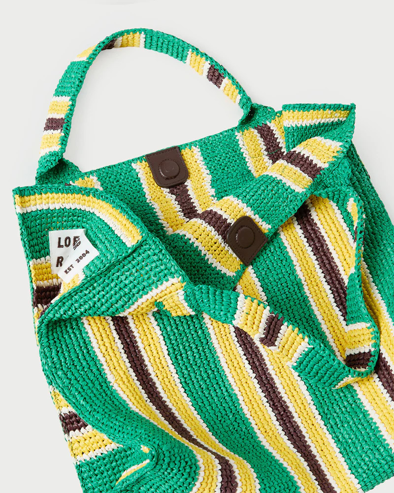 Sol Green/Yellow Crochet Beach Tote | Loeffler Randall