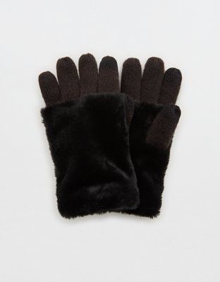 Aerie Fur Layered Gloves | Aerie