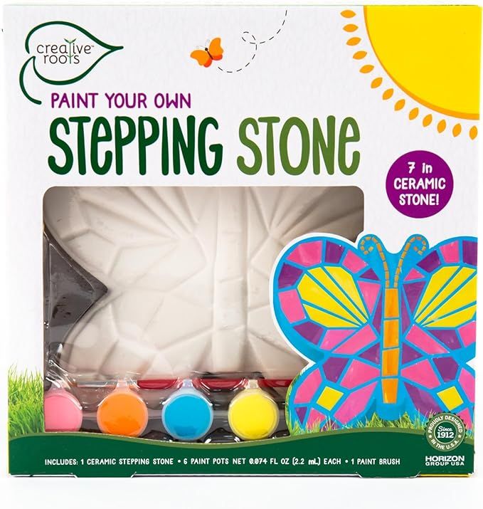 Creative Roots Mosaic Butterfly Stepping Stone Kit, Includes 7-Inch Ceramic Stepping Stone & 6 Vi... | Amazon (US)