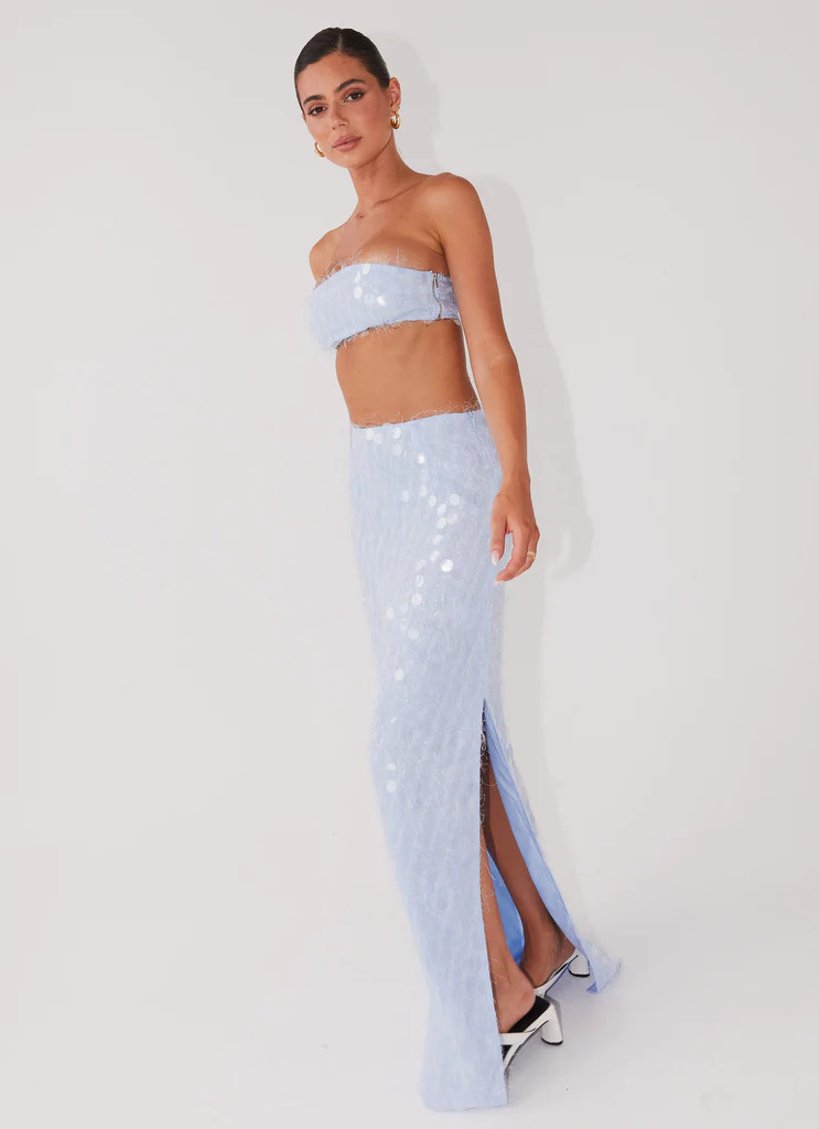 Kyleigh Textured Sequin Bandeau Top - Lavender Mist | Peppermayo (Global)