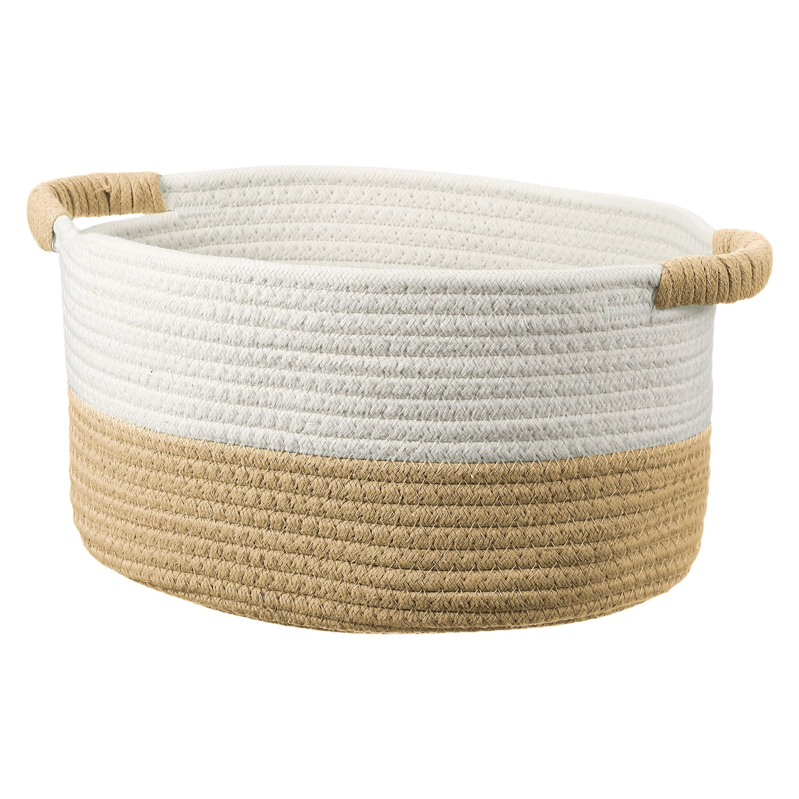 Unique Bargains - Small Woven Basket, 11x9.1x5.9 Inch Rectangular Rope Basket with Handles, Decorative Gift Chest Box for Shelf Storage - Khaki | Best Buy U.S.