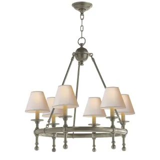 Classic 26" Mini Ring Chandelier with Natural Paper Shades by E. F. Chapman | Build.com, Inc.