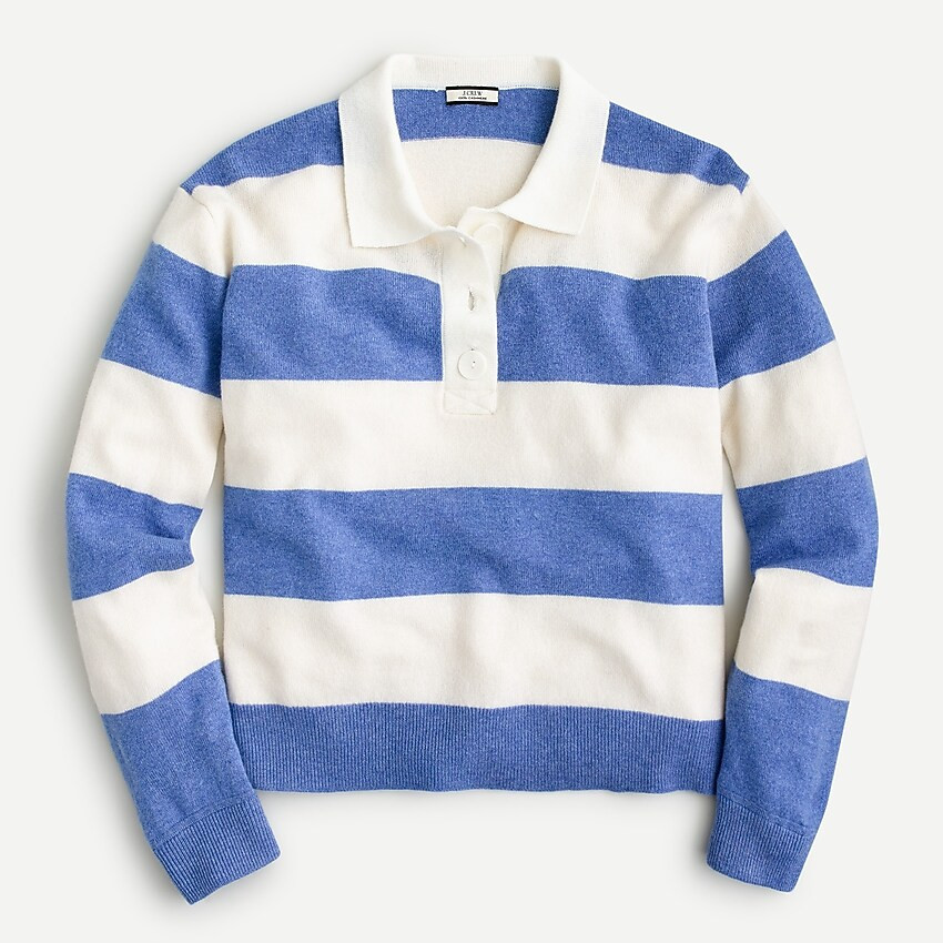Collared cashmere sweater in rugby stripe | J. Crew US