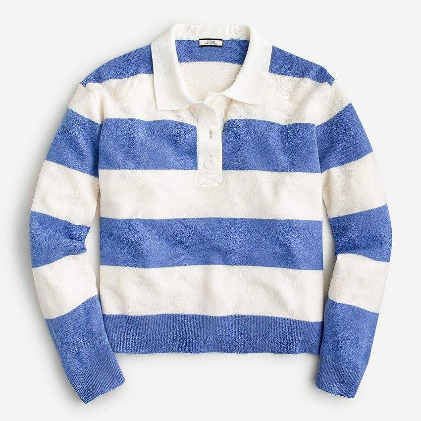 Collared cashmere sweater in rugby stripe | J.Crew US