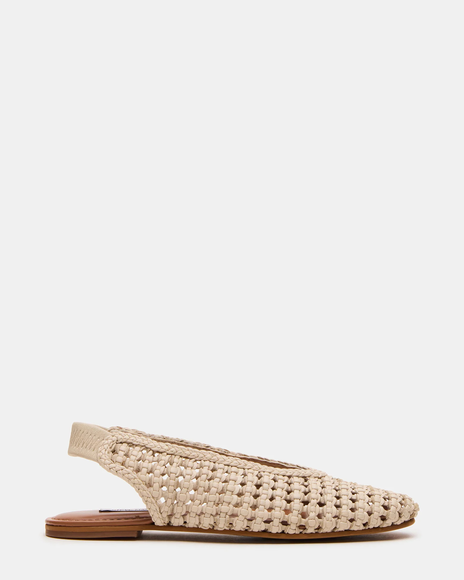 RUMI Bone Leather Woven Slingback Round-Toe Women's Flat | Steve Madden (US)