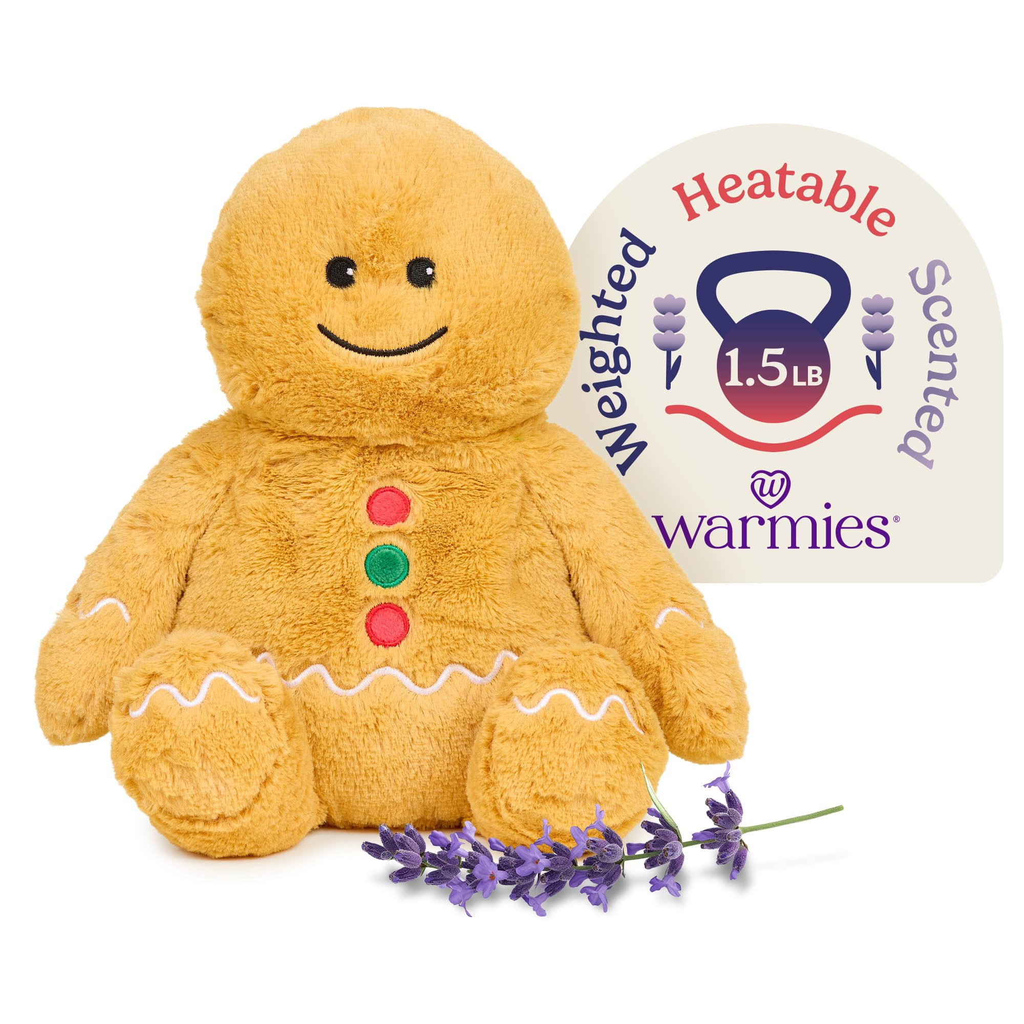 warmies Microwavable & Weighted Stuffed Animals, Gingerbread Boy - Heated Stuffed Animal Plushie ... | Amazon (US)