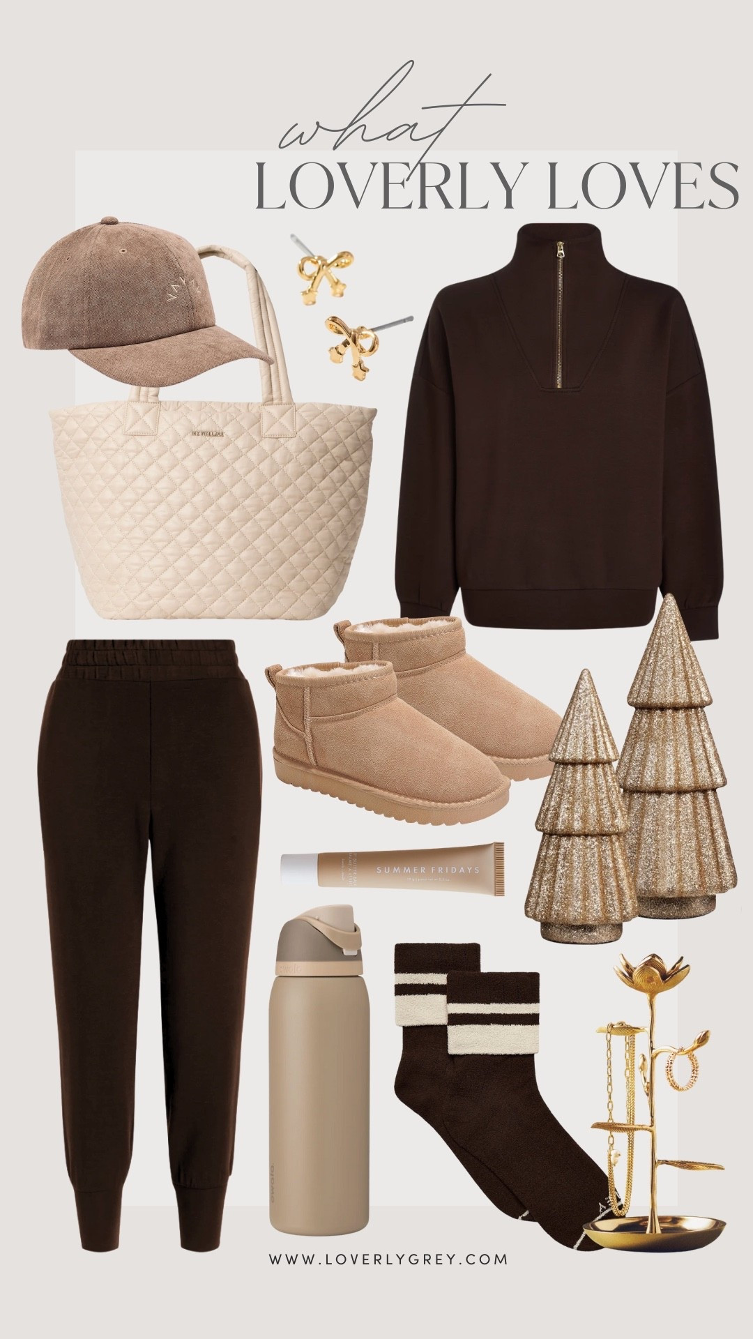 A few things I’m loving lately! This brown matching set from Varley is so good! 😍 The perfect thing to put on your Christmas list!

Loverly Grey, loungewear, Varley, fuzzy socks, matching set, lounge set, boots, Ugg lookalikes, Christmas decor, travel outfit 

#LTKSeasonal #LTKStyleTip