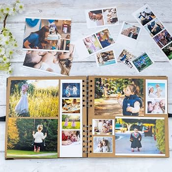 Bstorify Scrapbook Album 60 Pages (8 x 8 Inch) Brown Thick 200gsm Kraft Paper, Photo Album Scrapb... | Amazon (US)
