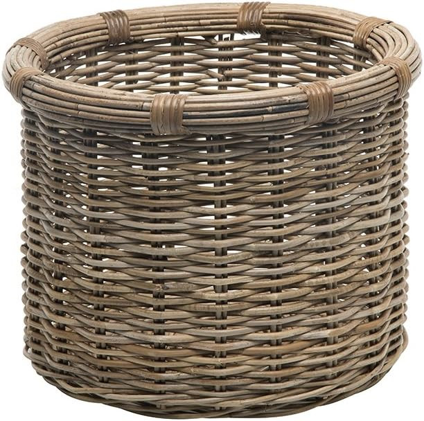 KOUBOO Rattan Kobo Round Log & Storage Basket, Gray-Brown | Amazon (US)