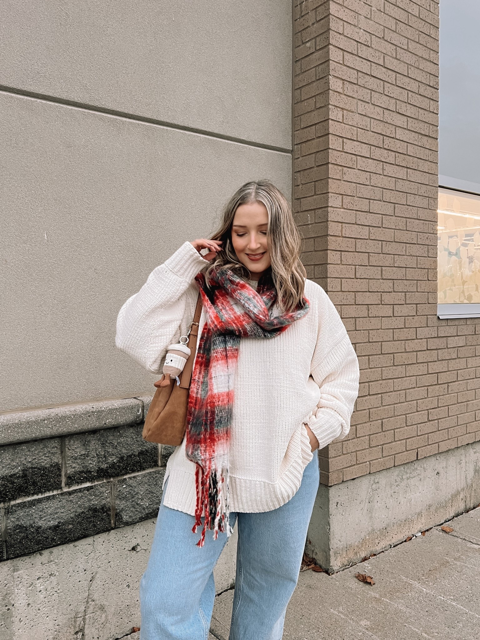 Super soft chenille sweater 53% off, wearing my usual size L. Wearing 32 in the jeans, my all time fave style, currently 20% off! Linked similar festive plaid scarves 


#LTKmidsize #LTKsale #LTKwinter