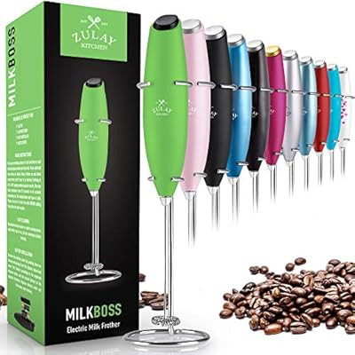Zulay Milk Frother Handheld Foam Maker for Lattes - Great Electric Whisk Drink Mixer for Bulletpr... | Amazon (US)