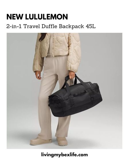 lululemon bag love 🖤 2-in-1 Travel Duffel Backpack

Convertible bag that switches between a backpack and a duffel for all your travel needs 

lululemon backpack, lululemon duffel, lulu bag, travel essential, carry on bag

#LTKitbag #LTKtravel #LTKfitness