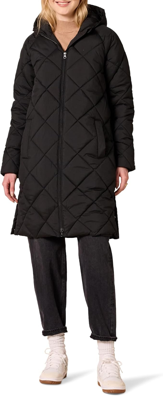 Amazon Essentials Women's Puffer Jacket, Heavyweight Diamond Quilted Knee Length Winter Coat | Amazon (US)