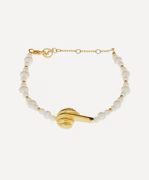 Gold-Plated French for Goodnight Pearl Bracelet | Liberty London (UK)